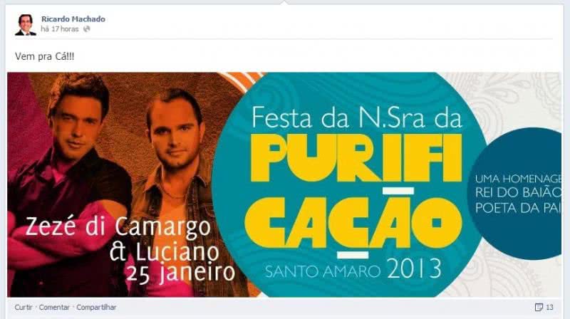 Imagem Prefeito de Santo Amaro promove festa de milhões e não se explica