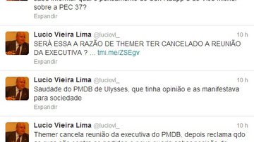 Imagem Através do Twitter, Geddel e Lucio disparam contra direção nacional do PMDB