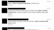 Imagem Site da Arena Fonte Nova fica fora do ar e decepciona torcida do BaVi