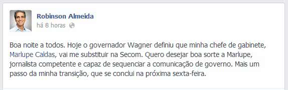 Imagem Rui Costa e Elias Sampaio são exonerados. Robinson Almeida sai na sexta