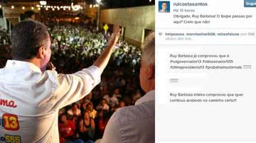 Imagem Rui questiona Ibope durante comício em Ruy Barbosa