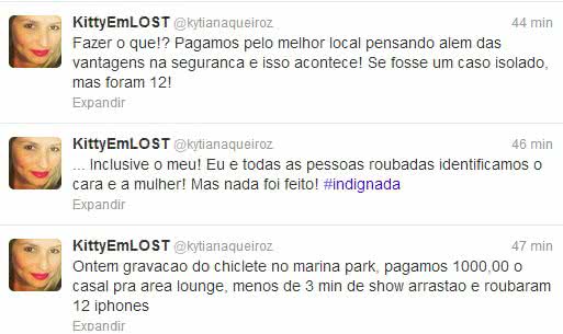 Imagem Mulher diz que 12 Iphones foram roubados em show do Chiclete com Banana