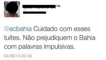 Imagem Twitter oficial do Bahia 'fala demais' e causa polêmica