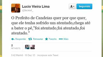 Imagem Lúcio Vieira Lima ironiza Sargento Francisco sobre suposto atentado
