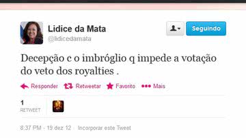 Imagem Royalties: Lídice da Mata classifica sessão como "decepção"