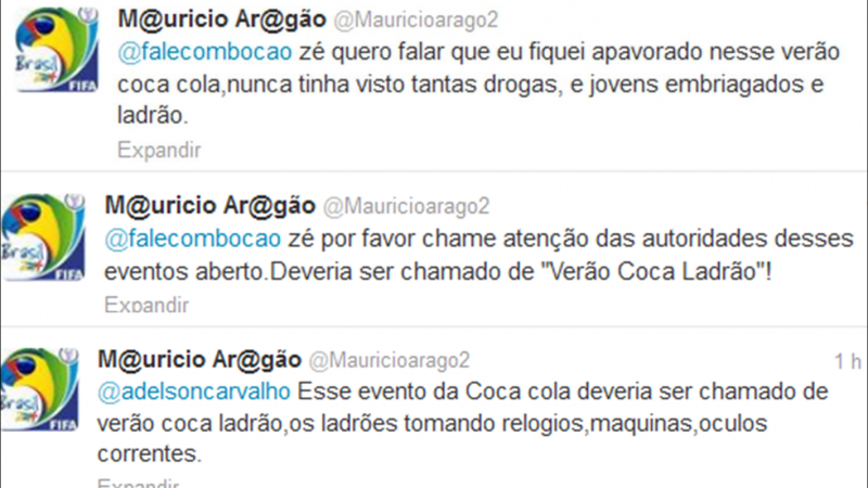 Imagem Universitário chama Verão Coca Cola de "Verão Coca Ladrão"