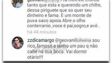 Imagem Seguidor escreve insultos e Zezé dá resposta ousada