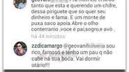 Imagem Seguidor escreve insultos e Zezé dá resposta ousada