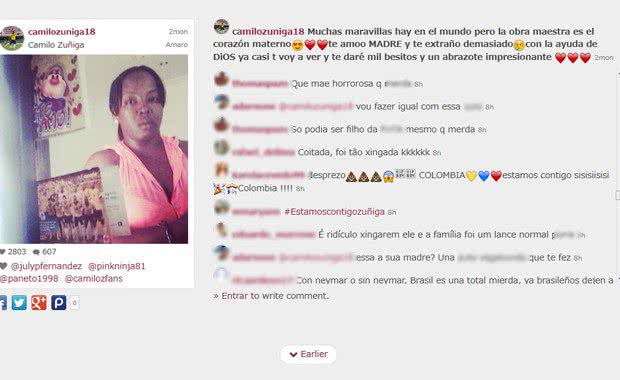 Imagem Brasileiros perseguem Zuñiga e xingam até o cachorro dele