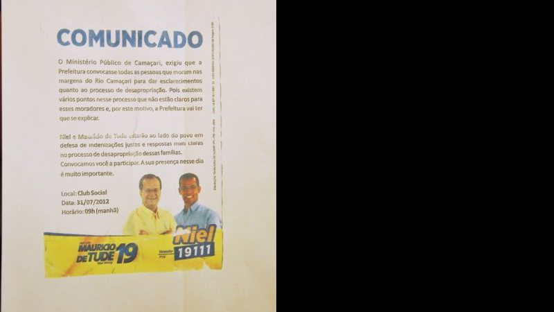 Imagem MP vai processar candidato do PTN a prefeito de Camaçari