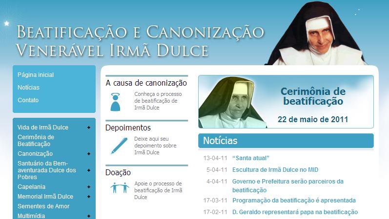 Imagem Beatificação de Irmã Dulce ganha site oficial