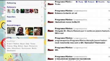 Imagem  Twitter do "Pânico na TV" é hackeado