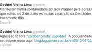 Imagem Geddel presta solidariedade após agressão ao governador Wagner  
