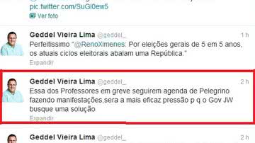 Imagem Geddel aconselha professores que pretendem perseguir Pelegrino durante campanha