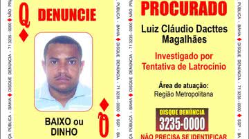 Imagem "Baixo" é o Dama de Ouro do baralho do crime