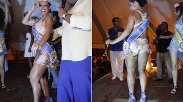 Imagem Scheila Carvalho mostra demais durante coroação no Rio