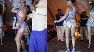 Imagem Scheila Carvalho mostra demais durante coroação no Rio