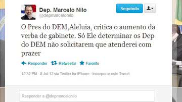 Imagem Marcelo Nilo ironiza críticas de Aleluia
