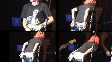 Imagem  Rita Lee mostra o bumbum para o público durante show