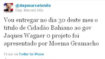 Imagem Jaques Wagner recebe o título de cidadão baiano