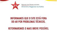 Imagem Site do PT baiano sofre ataque de hackers 