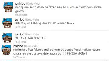 Imagem Irônico, Márcio Victor desabafa no Twitter