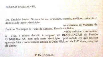 Imagem 'É difícil conviver no DEM', diz o prefeito de Feira de Santana