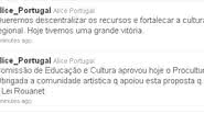 Imagem Alice Portugal comemora aprovação