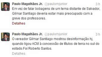 Imagem Gilmar Santiago e Paulo Magalhães Jr. batem boca na Câmara