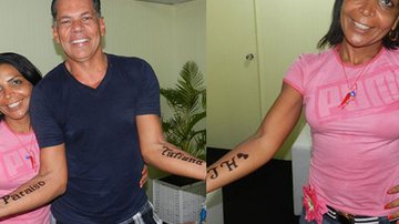 Imagem João Henrique tatua o nome da amada nos braços