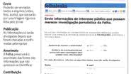 Imagem Folha lança site para receber informações de fontes anônimas