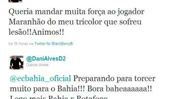 Imagem Pelo twitter, Daniel Alves manda mensagem para Maranhão 