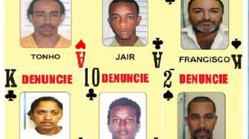 Imagem SSP divulga novas cartas do Baralho do Crime
