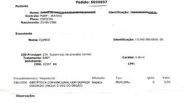 Imagem Planserv diz NÃO a ultrassonografia para grávida de 8 meses, diz denunciante
