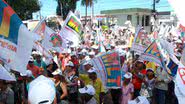 Imagem  Sem-terras se reúnem em frente à Governadoria