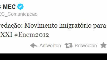 Imagem MEC divulga tema de redação do Enem pelo Twitter