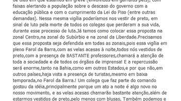 Imagem 111 dias em greve: categoria organiza vigília no Farol da Barra