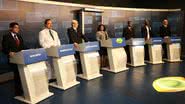 Imagem  Fim do debate e candidatos satisfeitos