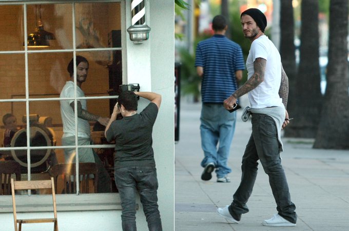 Imagem David Beckham discute com papparazzo