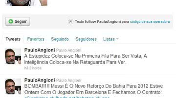 Imagem Paulo Angioni tem perfil falso criado no Twitter