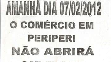 Imagem Comerciantes recebem ameaça em Periperi 