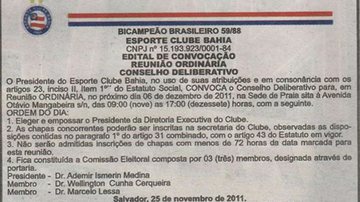 Imagem Após garantir permanência na Série A, Bahia realiza eleições