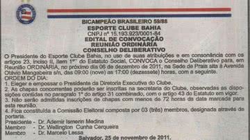 Imagem Após garantir permanência na Série A, Bahia realiza eleições