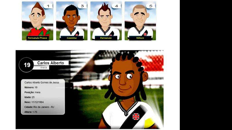 Imagem Vasco em versão caricatura