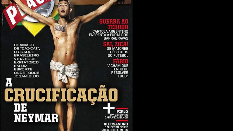 Imagem Neymar é crucificado em capa de revista 