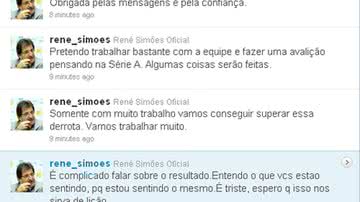 Imagem Renê lamenta derrota no Twitter