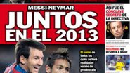 Imagem Neymar e Messi juntos no Barcelona em 2013