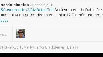 Imagem Preto diz que DM do Bahia fez merda com joelho de Ávine