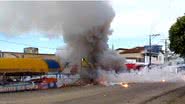 Imagem Homem fica ferido em explosão de barraca de fogos