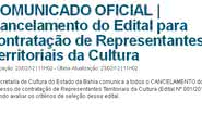 Imagem Secult anula edital “viciado”